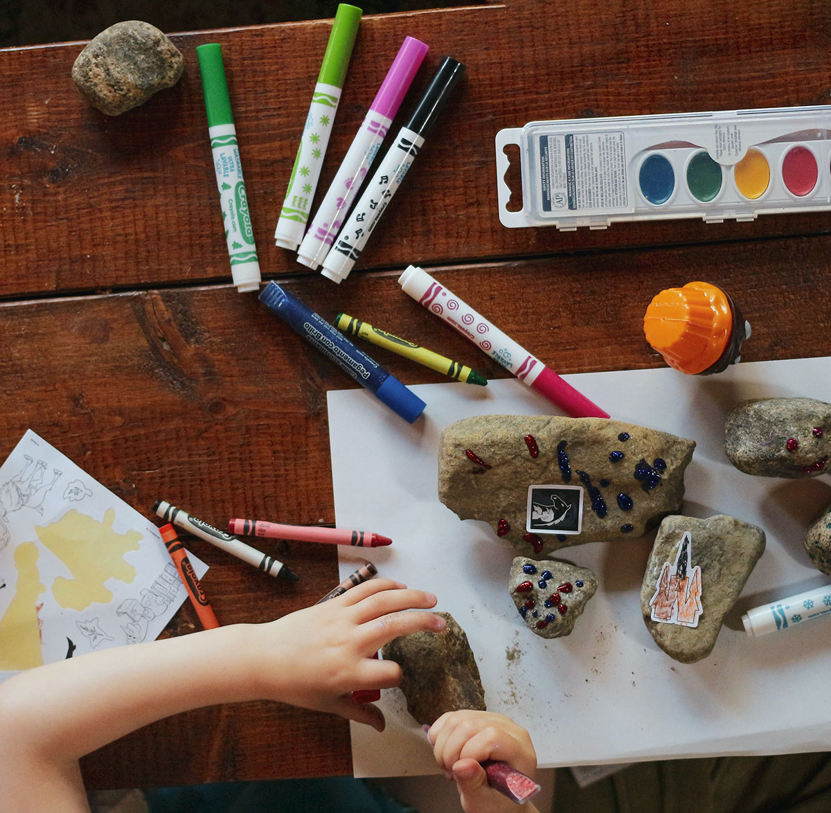 Child with markers